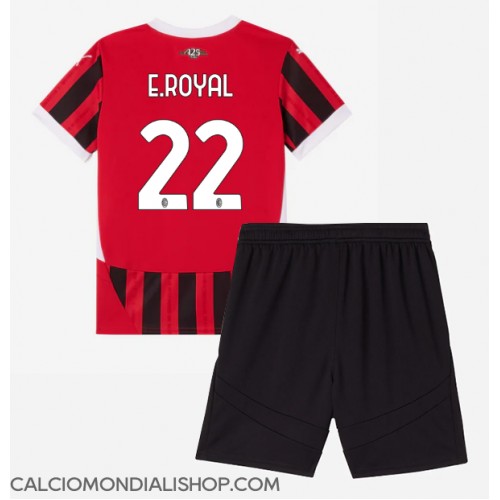 Maglie da calcio AC Milan Emerson Royal #22 Prima Maglia Bambino 2024-25 Manica Corta (+ Pantaloni corti)